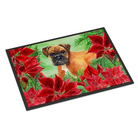 Carolines Treasures German Boxer Poinsettas Indoor or Outdoor Mat, 18 x 27 in. CK1289MAT